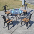 Durable plastic wood outdoor furniture patio coffee table and chair set use for cafe or resort